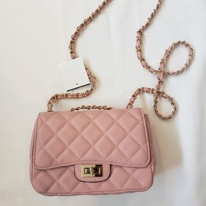 Pink quilted purse